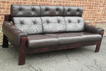 Ekormes dark brown leather settee