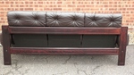 1970s sofa with hardwood frame & leather cushions from Ekornes