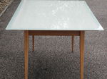 Mid 20 century dining table with glass top
