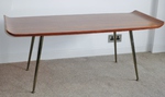 Danish Teak Coffee Table – Pagoda style with curving ends