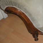 Victorian Chaise Longue raised on finely turned legs with ceramic castors
