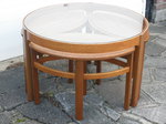 Circular Nest of 4 Teak Coffee Tables by Nathan
