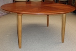 1960s Danish Teak & Oak Circular Coffee Table by Bramin