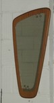 1970s Vintage Asymmetric Teak Mounted Mirror 