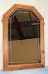 Pine Framed Wall Mirror with leaded decoration