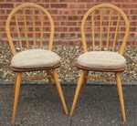 Pair - Ercol Windsor Dining Chairs with Seat Pads