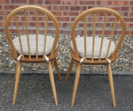 Pair - Ercol Windsor Dining Chairs with Seat Pads