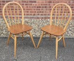 Pair - Ercol Windsor Dining Chairs with Seat Pads