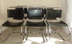 Set of 6 – Black Leather MR Cantilever Chairs