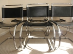 Set of 6 – Black Leather MR Cantilever Chairs