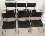 Set of 6 – Black Leather MR Cantilever Chairs