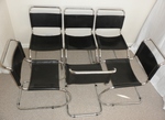 Set of 6 – Black Leather MR Cantilever Chairs