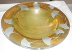 Stephen Schlanser - Large Glass & Gold ‘Gingko’ Bowl