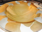Stephen Schlanser - Large Glass & Gold ‘Gingko’ Bowl