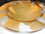 Stephen Schlanser - Large Glass & Gold ‘Gingko’ Bowl