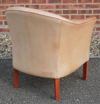 Danish Tan Leather Tub Chair