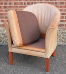Danish Tan Leather Tub Chair