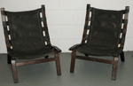 Pair of Farstrup Bentwood & Leather Easy Chairs 