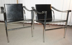 Pair of Le Corbusier / Cassina – LC1 Pampas Armchairs 