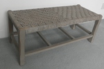 Vintage Seagrass Double Stool