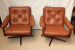 Pair of Leather Loungers by Söda Galvano AS, Norway 