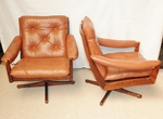 Pair of Leather Loungers by Söda Galvano AS, Norway 