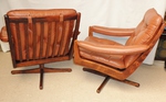 Pair of Leather Loungers by Söda Galvano AS, Norway 