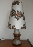 Mid Century German Pottery Table Lamp & Shade