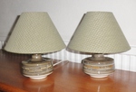 Pair of Jersey Pottery Table Lamps with Shades 