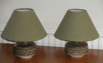 Pair of Jersey Pottery Table Lamps with Shades 