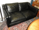 Stouby Black Leather Sofa - 2 seater