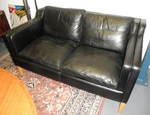 Stouby Black Leather Sofa - 2 seater