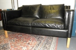 Stouby Black Leather Sofa - 2 seater