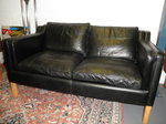 Stouby Black Leather Sofa - 2 seater