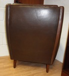 Danish Brown Leather High-Back Lounge Chair 