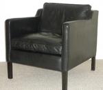 Mid-20th century Danish Classic Black Leather Armchair