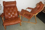 Pair of Danish Reclining Easy Chairs by Ditte & Adrian Heath for France & Son