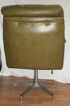 1970s Green Leather & Aluminium swivel Executive Desk Chair  