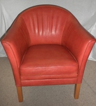 Danish Red Leather Tub Chair (MH 80 – Mogens Hansen/Lars Kalmar)