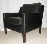 Stouby Black Leather Low Back Armchair 
