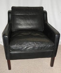 Stouby Black Leather Low Back Armchair 