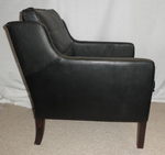 Stouby Black Leather Low Back Armchair 