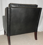 Stouby Black Leather Low Back Armchair 