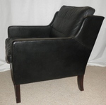 Stouby Black Leather Low Back Armchair 