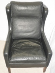 Stouby Black Leather High Back / Club Armchair