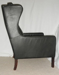 Stouby Black Leather High Back / Club Armchair