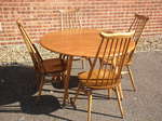 Ercol Drop Leaf Dining Table & 4 Goldsmith Chairs Model 369