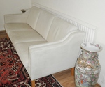 Danish 3 seater Leather Sofa – Pale Mint