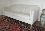 Danish 3 seater Leather Sofa – Pale Mint