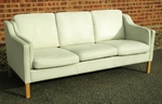 Danish 3 seater Leather Sofa – Pale Mint